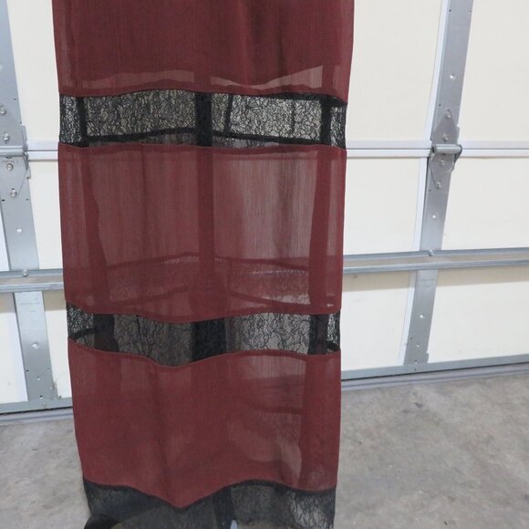 BOGO H&M Brown Black Lace rows Mini & Maxi Dress sleeveless top sheer bottom 4 - Picture 7 of 11